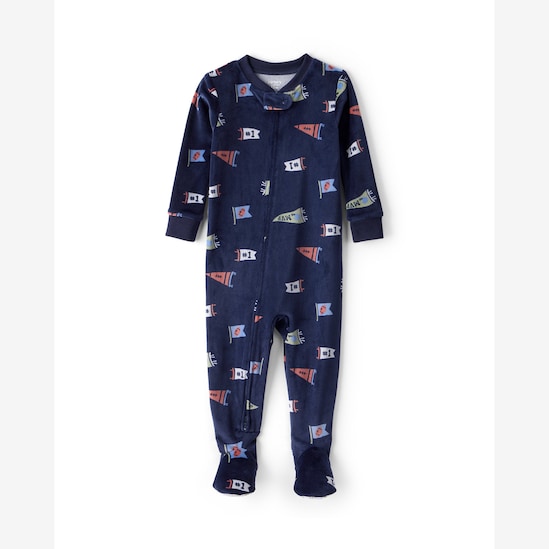 Macacão pijama bebê em plush soccer - azul | Carter's