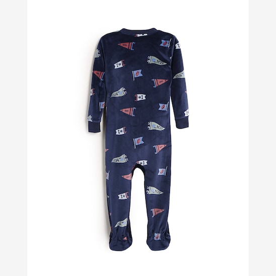 Macacão pijama bebê em plush soccer - azul | Carter's