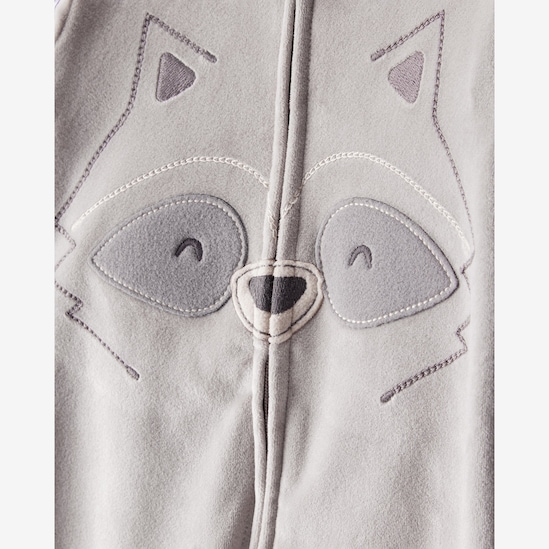 Macacão pijama infantil em plush guaxinim - cinza | Carter's