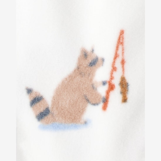 Macacão pijama bebê em fleece bichinhos - branco | Carter's