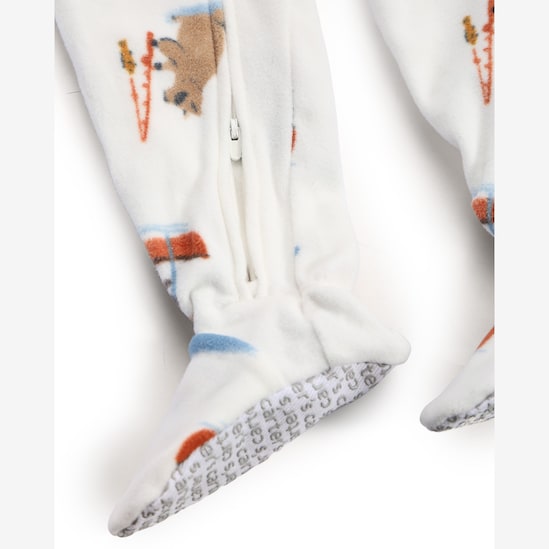 Macacão pijama bebê em fleece bichinhos - branco | Carter's