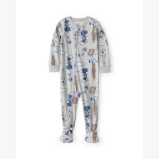 Macacão pijama bebê construção - cinza | Carter's