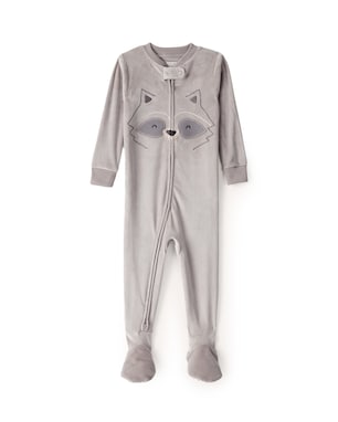 Macacão pijama bebê em plush guaxinim - cinza | Carter's