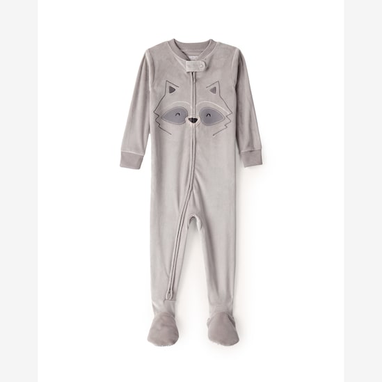 Macacão pijama bebê em plush guaxinim - cinza | Carter's