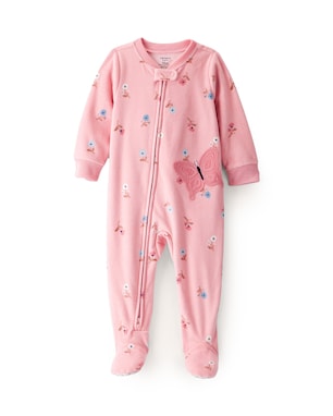 Macacão pijama infantil em fleece borboleta - rosa | Carter's