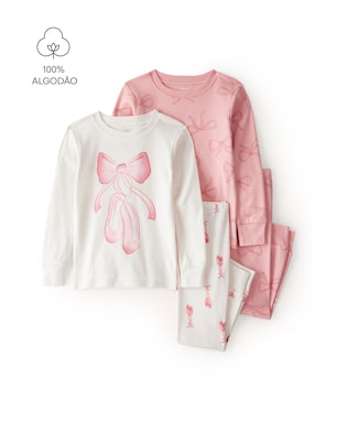 Pijama infantil 4 peças laços - multicor | Carter's