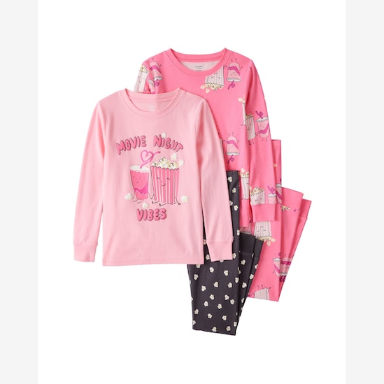 Pijama longo infantil 4 peças cineminha - multicor | Carter's