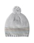 Touca bebê tricot listras com pompom - cinza | Carter's