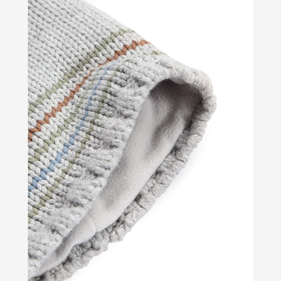 Touca bebê tricot listras com pompom - cinza | Carter's