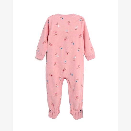 Macacão pijama bebê fleece flores e borboleta - rosa | Carter's