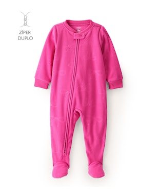 Macacão pijama bebê em fleece laços - rosa | Carter's