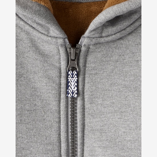 Moletom infantil com capuz peluciado - cinza | Carter's