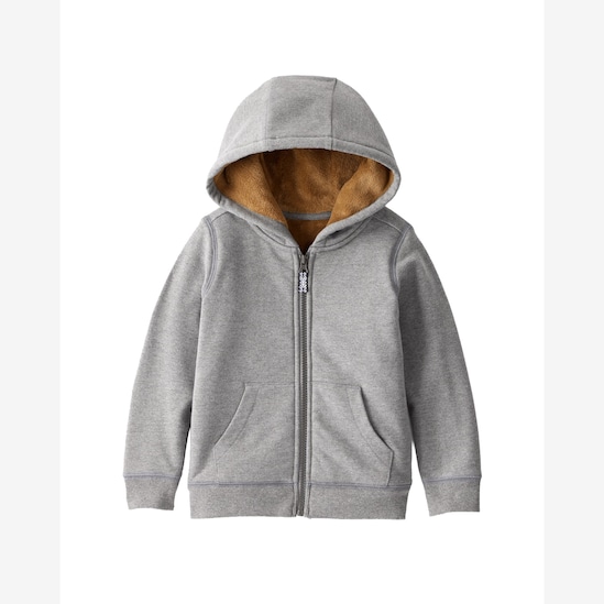 Moletom infantil com capuz peluciado - cinza | Carter's