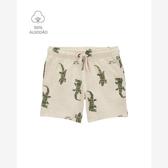 Bermuda infantil jacaré - bege | Carter's
