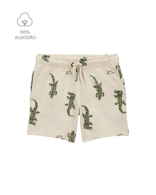 Bermuda infantil jacaré - bege | Carter's