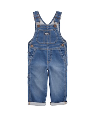 Jardineira jeans infantil barra dobrada - denim médio | OshKosh