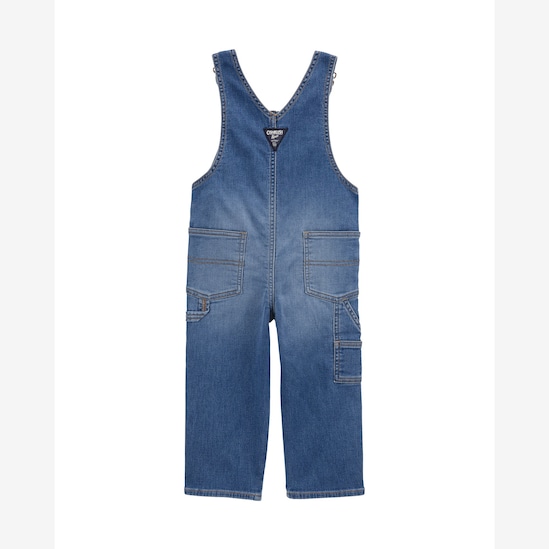 Jardineira jeans infantil barra dobrada - denim médio | OshKosh