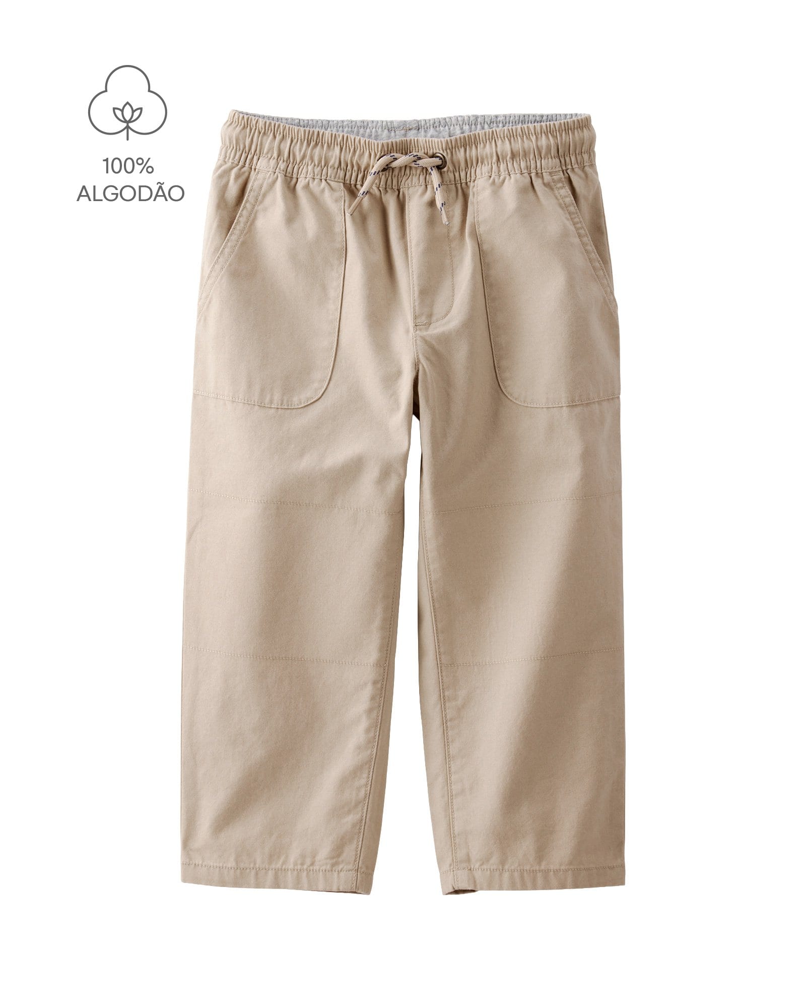 Calça infantil bolso cargo - bege | Carter's