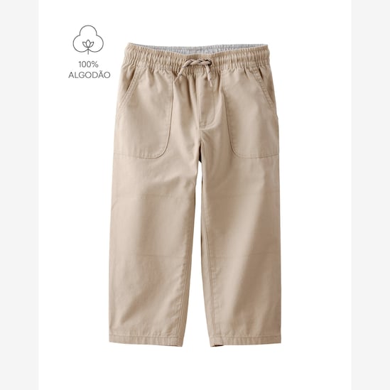 Calça infantil bolso cargo - bege | Carter's