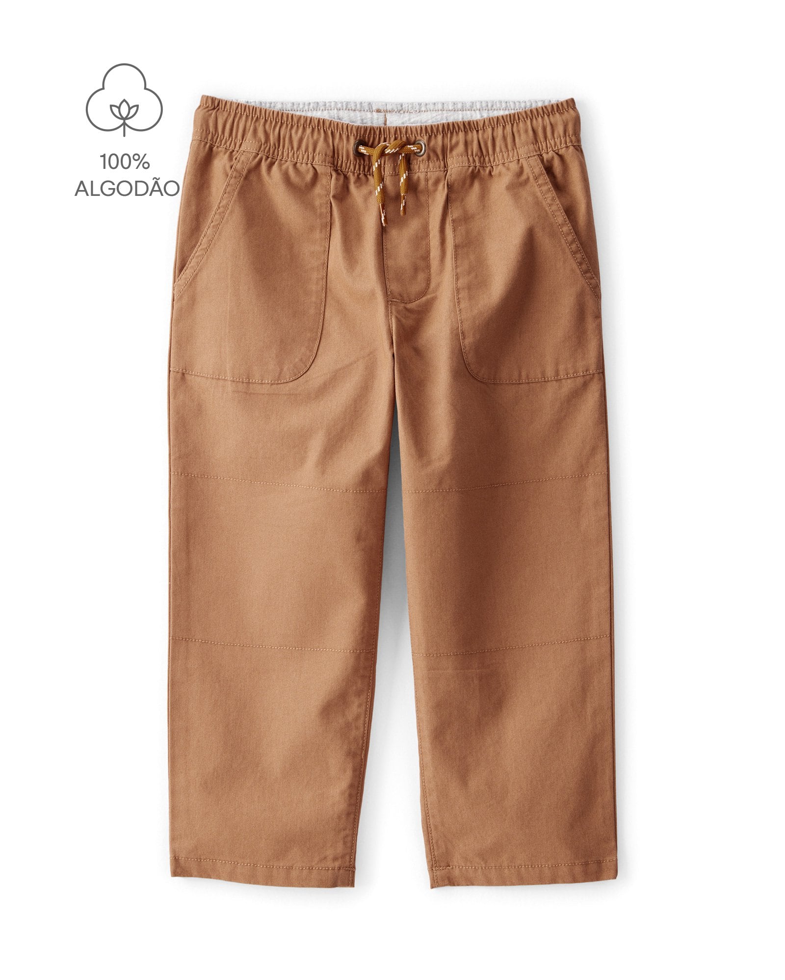 Calça infantil bolso cargo - marrom | Carter's