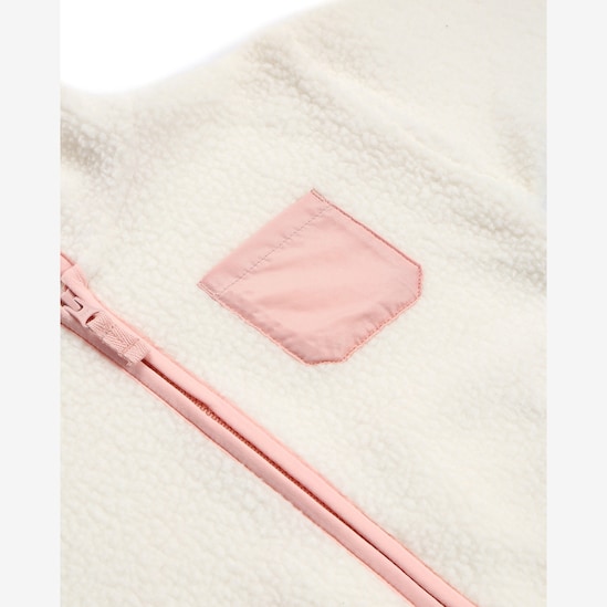 Casaco infantil sherpa com capuz e bolsos - branco | Carter's