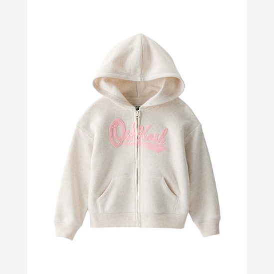 Blusa de moletom infantil com capuz - off-white | OshKosh