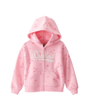 Blusa de moletom infantil com capuz borboletas - rosa | OshKosh