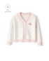 Cardigan infantil tricot cereja - branco | Carter's