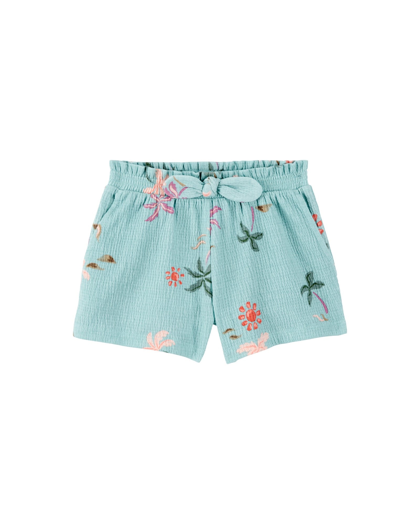 Short infantil texturizado com laço tropical - azul | Carter's