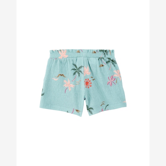 Short infantil texturizado com laço tropical - azul | Carter's
