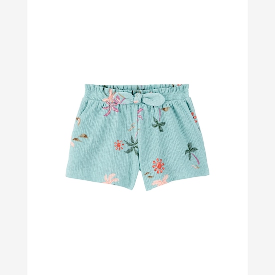 Short infantil texturizado com laço tropical - azul | Carter's