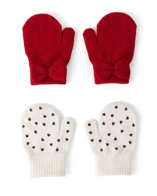 Kit luva bebê 2 pares tricot com laço - multicor | Carter's