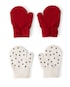 Kit luva bebê 2 pares tricot com laço - multicor | Carter's