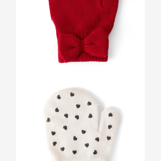 Kit luva bebê 2 pares tricot com laço - multicor | Carter's