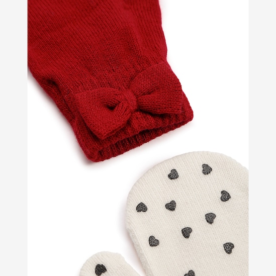 Kit luva bebê 2 pares de tricot com laço - multicor | Carter's