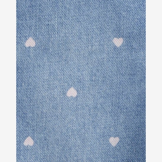 Jardineira jeans infantil corações - denim médio | OshKosh