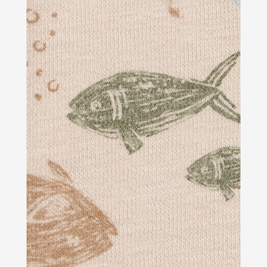 Camisa infantil manga curta peixe e submarino - bege | Carter's