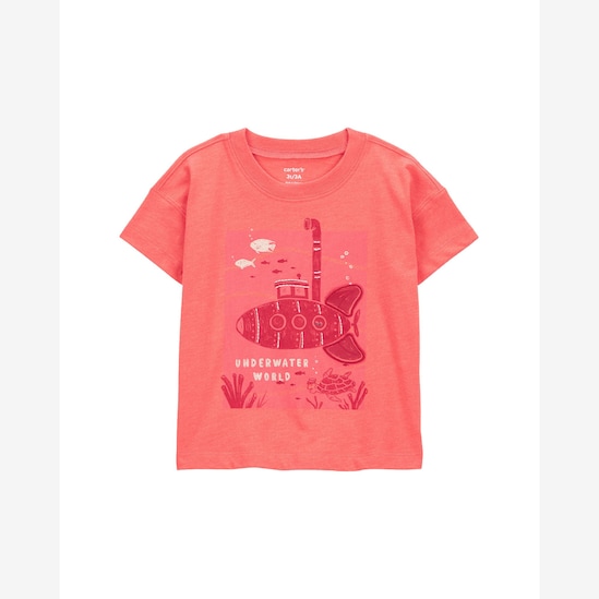 Camiseta infantil submarino - laranja | Carter's