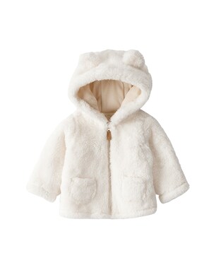 Casaco bebê peluciado com capuz urso - off-white | Carter's
