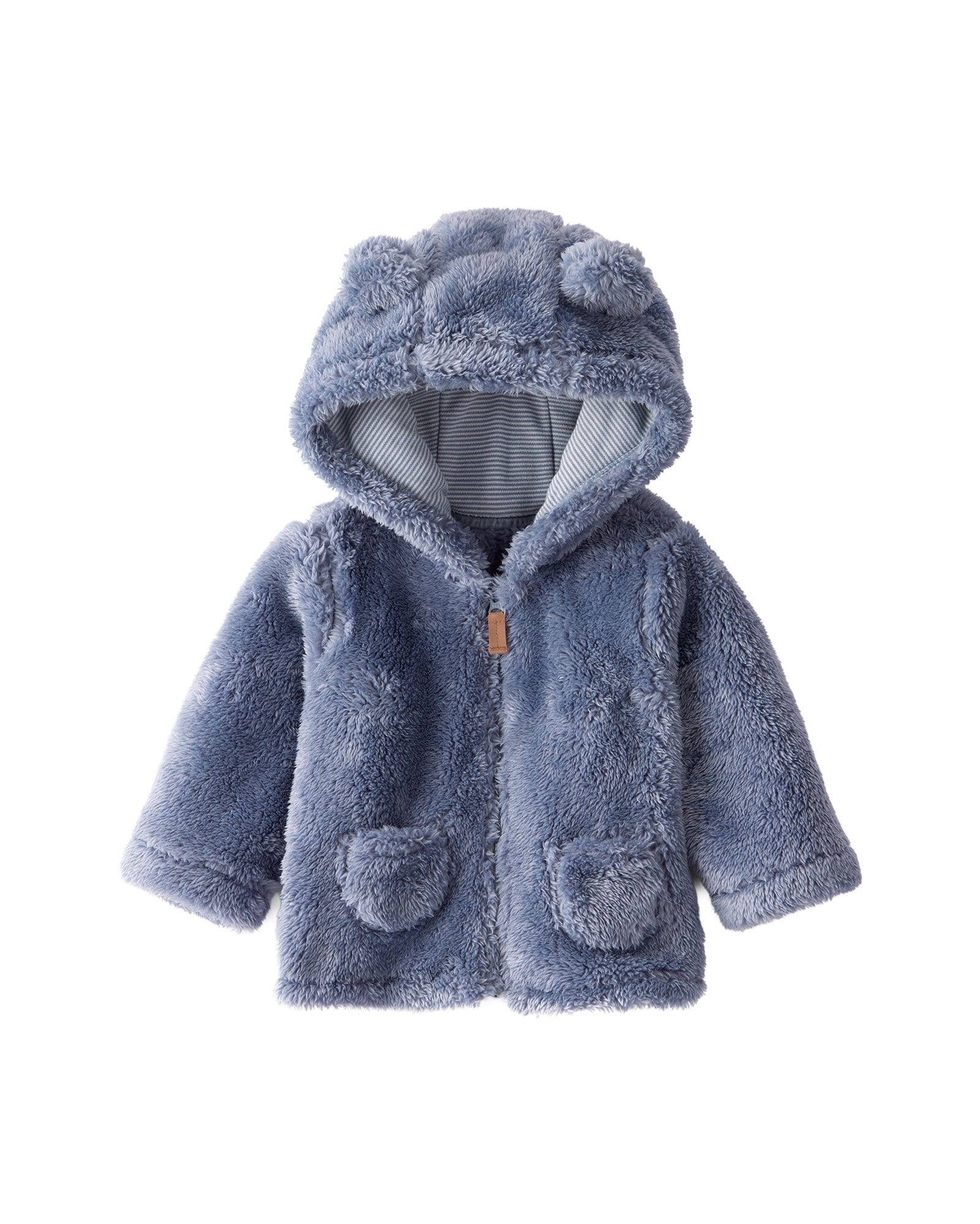 Casaco bebê peluciado com capuz urso - azul | Carter's