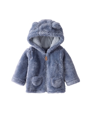 Casaco bebê peluciado com capuz urso - azul | Carter's
