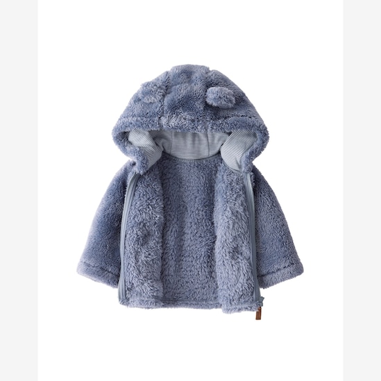 Casaco bebê peluciado com capuz urso - azul | Carter's