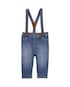Calça jeans bebê com suspensório - denim escuro | OshKosh