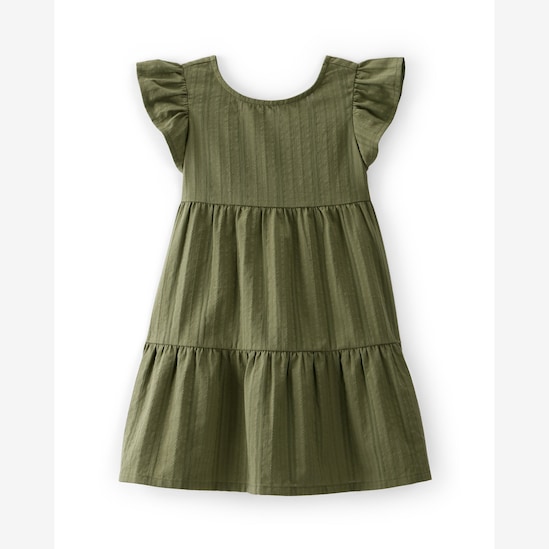 Vestido infantil evasê marias texturizado - verde | Carter's