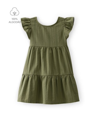 Vestido infantil evasê marias texturizado - verde | Carter's