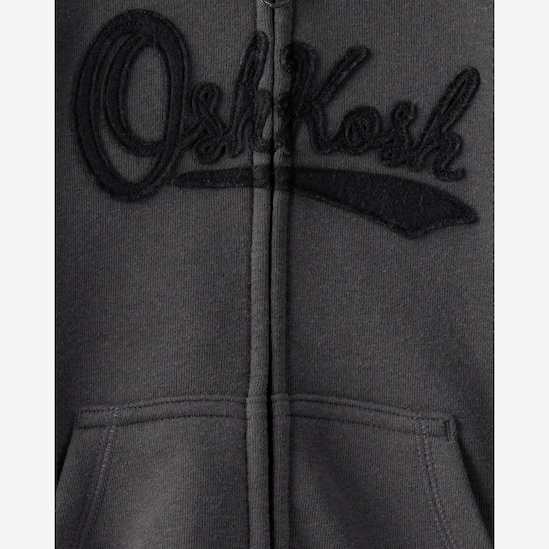 Blusa de moletom infantil com capuz - cinza | OshKosh