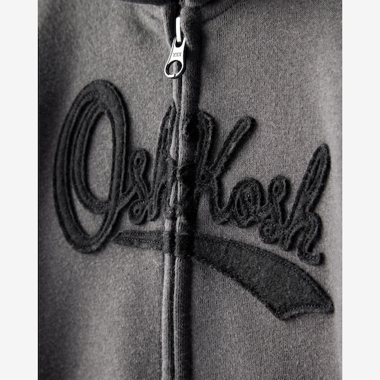 Blusa de moletom infantil com capuz - cinza | OshKosh