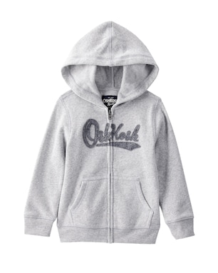 Blusa de moletom infantil com capuz - cinza | OshKosh