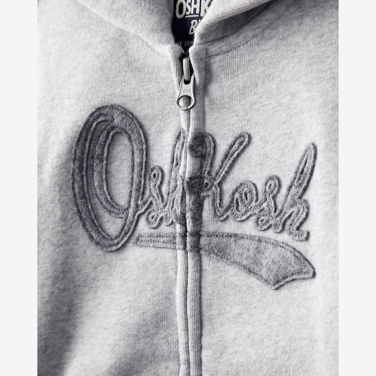Blusa de moletom infantil com capuz - cinza | OshKosh