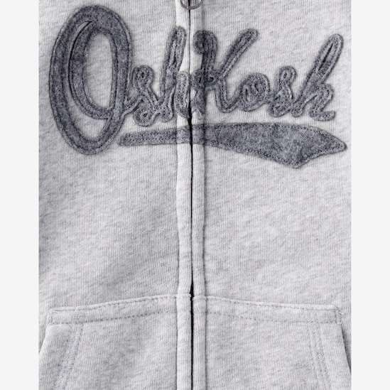 Blusa de moletom infantil com capuz - cinza | OshKosh